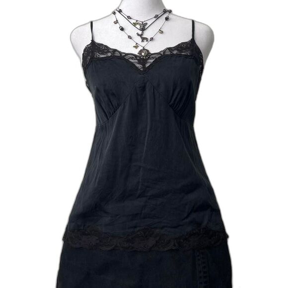 Apt. 9 black silk lace slip tank top - Picture 1 of 7